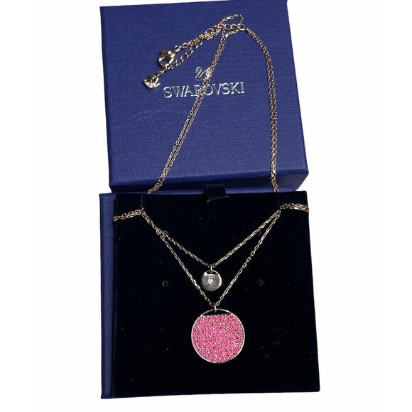 Swarovski Ginger Double Layered Fuchsia Necklace - Picture 3 of 4
